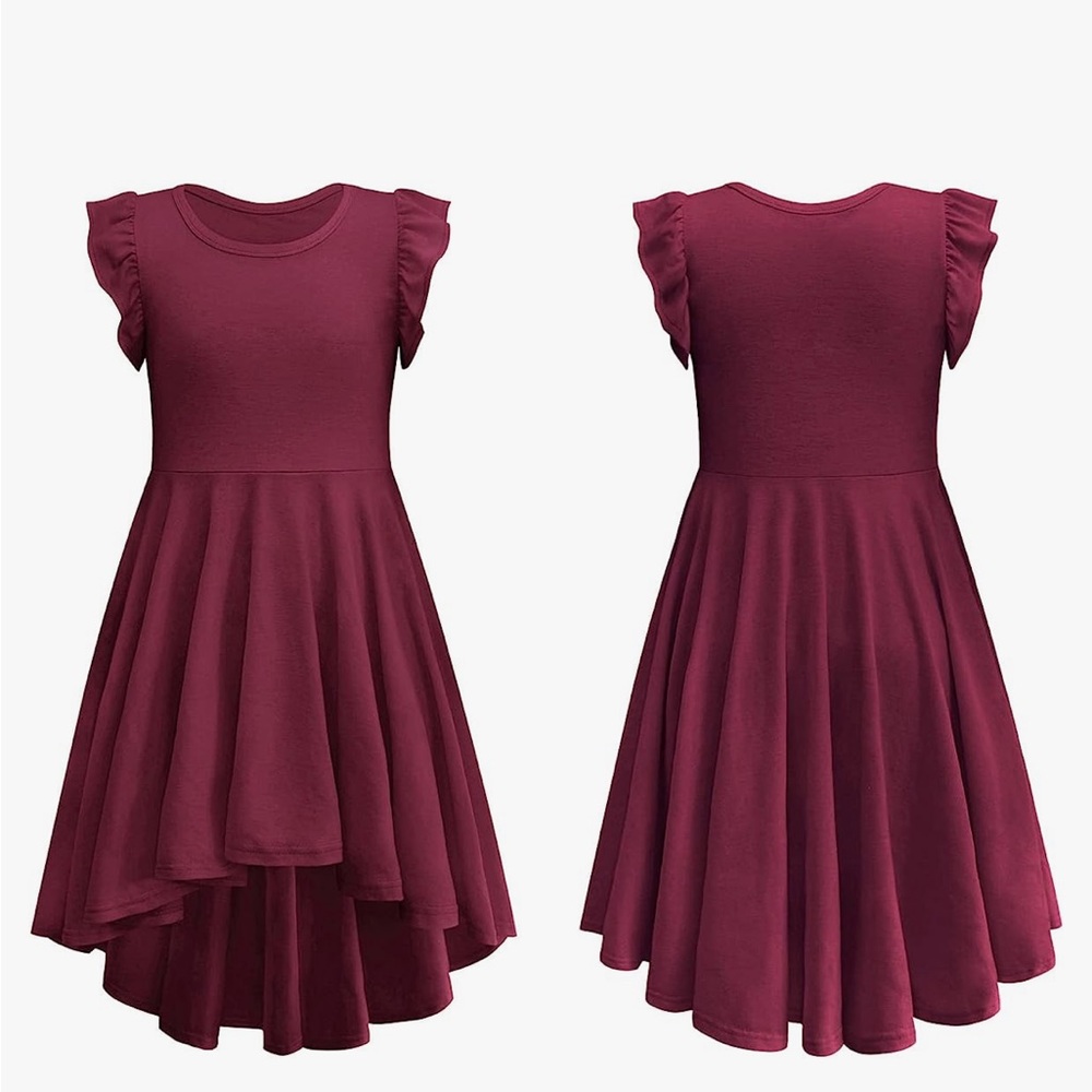 SOLD Girls Ruffle Dress Casual A-Line Swing Flared Skater Party